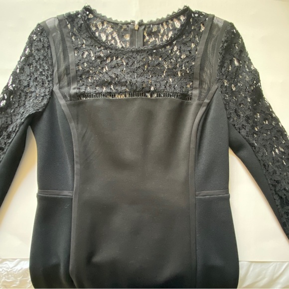 Rebecca Taylor Lace Combo Black Dress size 10 - Picture 2 of 8